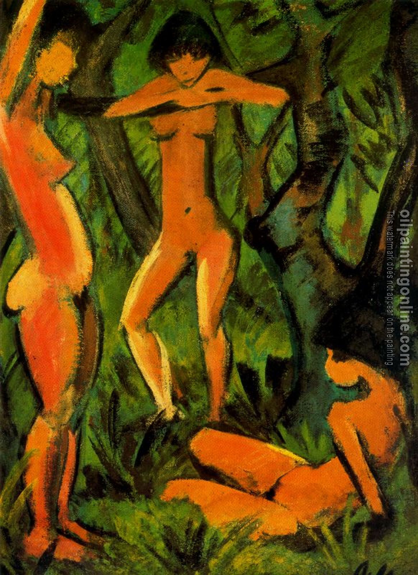 Otto Mueller - Three women in the forest